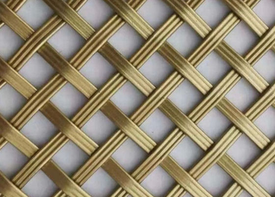 مس باستانی Ss 1mm Woven Wire Mesh Screen Crimped برای پروژه های معماری