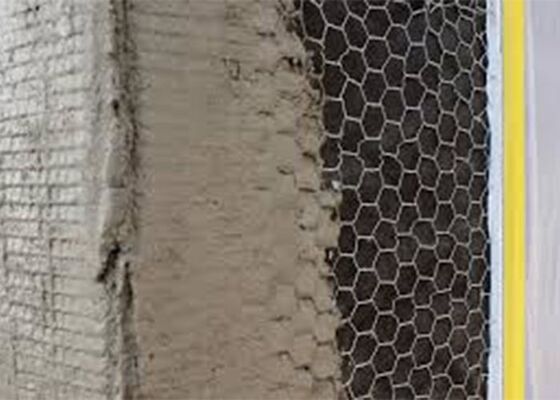 توری سیمی شش ضلعی مورد استفاده به عنوان توری گچ برای تقویت سقف و دیوار