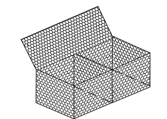 جعبه های گابیون گالوانیزه مشبک 100×120 میلی متری 2×1×1 متر