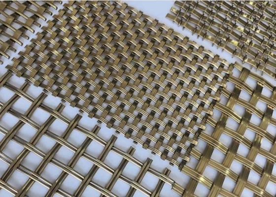 مس باستانی Ss 1mm Woven Wire Mesh Screen Crimped برای پروژه های معماری