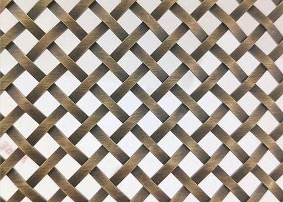 مس باستانی Ss 1mm Woven Wire Mesh Screen Crimped برای پروژه های معماری