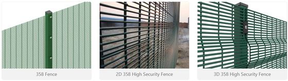 80 × 80mm 358 حصار امنیتی بالا سیم گالوانیزه گرم + PVC رنگ آمیزی سخت